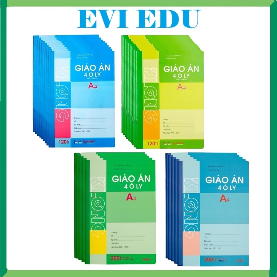 Lốc sổ giáo án 4 ô ly A4 Klong 314 / 312 sổ luyện viết tiếng Trung