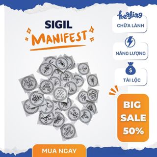 Sticker Sigil Dán Năng Lượng Thu Hút May Mắn, Bình An, Tài Lộc, T.i.ền Bạc chống nước dán bình nước, điện thoại