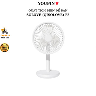  Quạt tích điện để bàn mini QiSolove F5 3 mức gió có thể quay được - Bảo hành 3 tháng 