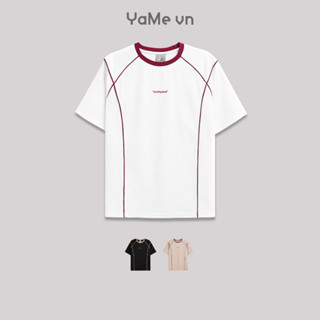 Áo Thun Nam Nữ Co Giãn 2 Chiều, Kỹ Thuật Thêu 2D Thương Hiệu Y2010 Seventy Seven 46 23554 |YaMe|