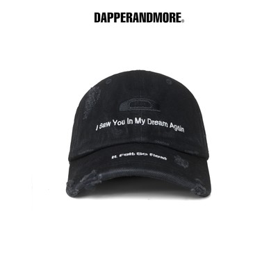 Nón Lưỡi Trai DAPPERANDMORE "LAST NIGHT CAP" Vải Jeans Mài Sờn Thêu Logo - Đen - Mũ Lưỡi Trai