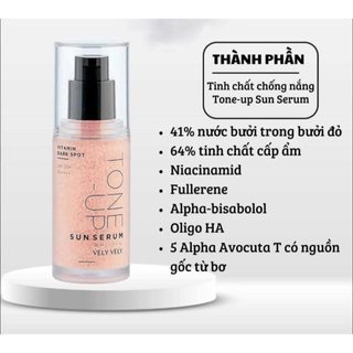 Tinh Chất Chống nắng VELY VELY Vitamin Dark Spot Tone-up Sun Serum /Multi-active Serum