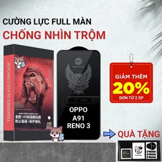  Kính cường lực Oppo A91 Reno 3 Reno3 Meocase chống nhìn trộm full màn | Miếng dán bảo vệ màn hình cho oppo 