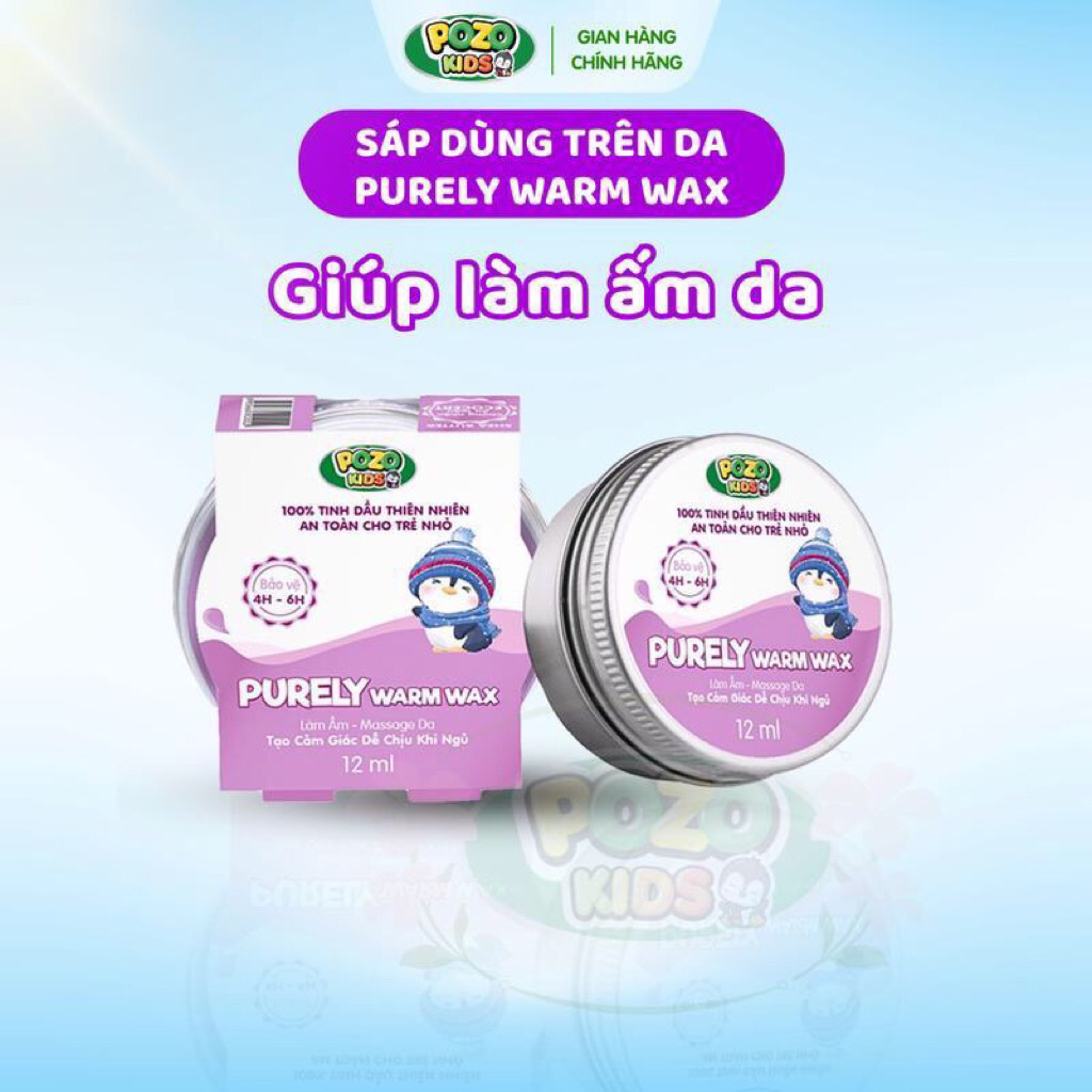 (TOP BÁN CHẠY) Sáp Ấm Điều Hòa Pozokids - Giúp Giữ Ấm Cơ Thể, Phòng Cảm Lạnh, Giúp Bé Ngủ Ngon, Sâu 