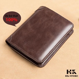  Ví nam da bò sáp da bò thật 100% và lót da cao cấp kiểu dáng nhỏ gọn tay siêu tiện lợi 