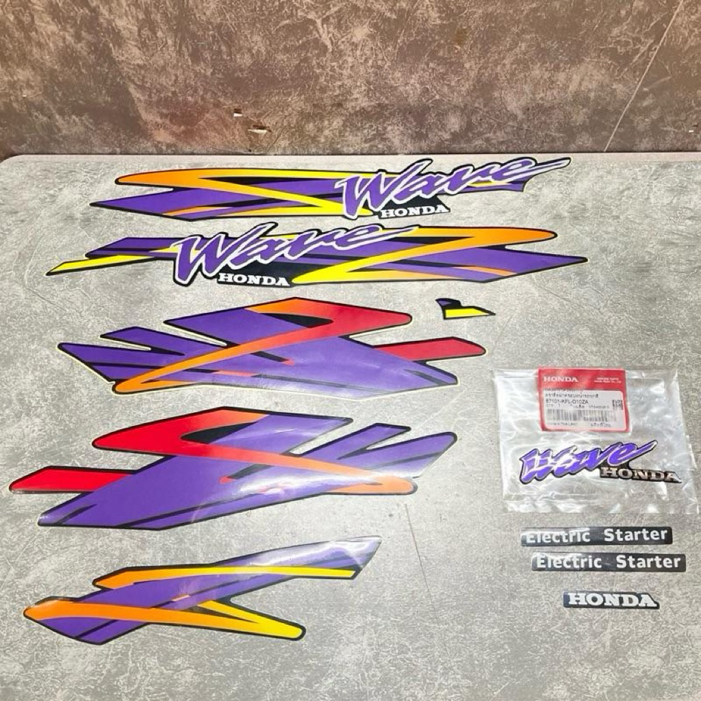 Bộ tem Wave thái 100 đời 1997 màu đen kèm tem nạ chính hãng Honda thái lan