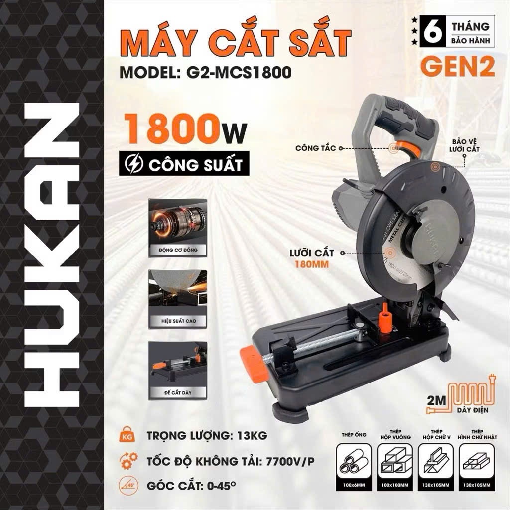Máy cắt sắt HUKAN G2-MCS1800 chính hãng