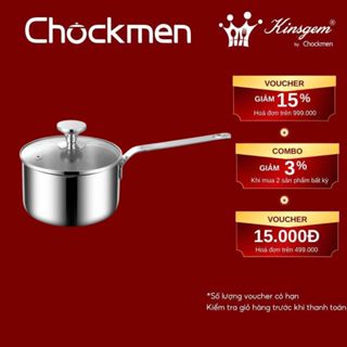  Quánh Mini KINSGEM By CHOCKMEN Inox Cao Cấp 12CM Quánh Nấu Cháo Bột Ăn Dặm Đun Sữa Nấu Mì Dùng Mọi Loại Bếp 