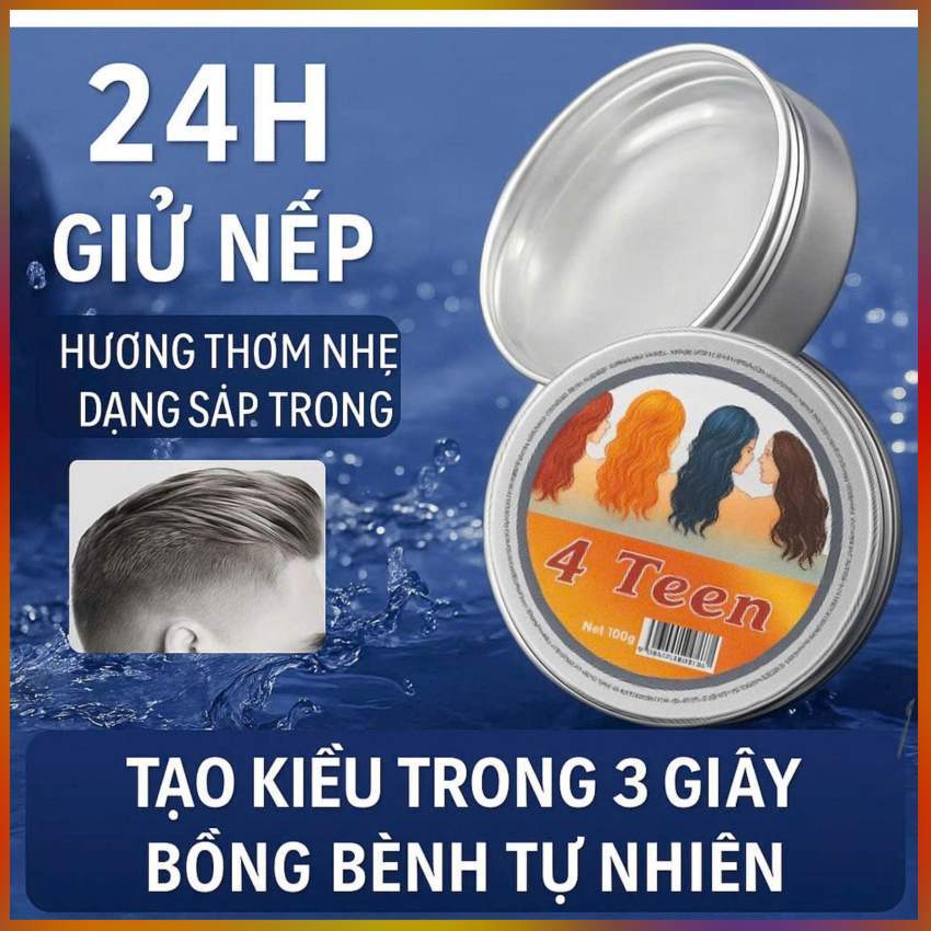 Sáp Vuốt Tóc Nam 4Teen – Tạo Kiểu Chuẩn Đẹp, Hương Thơm Nam Tính, 100g Chính Hãng
