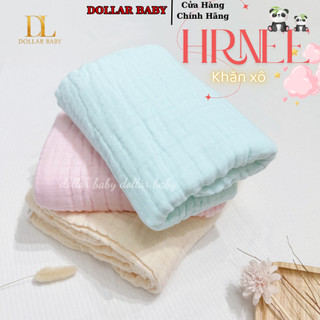 Khăn Muslin Hrnee 6 Lớp Cho Bé - Sợi Tre Cotton Siêu Mềm Thấm Hút (Khăn Sữa/Khăn Tắm) - Chính Hãng.