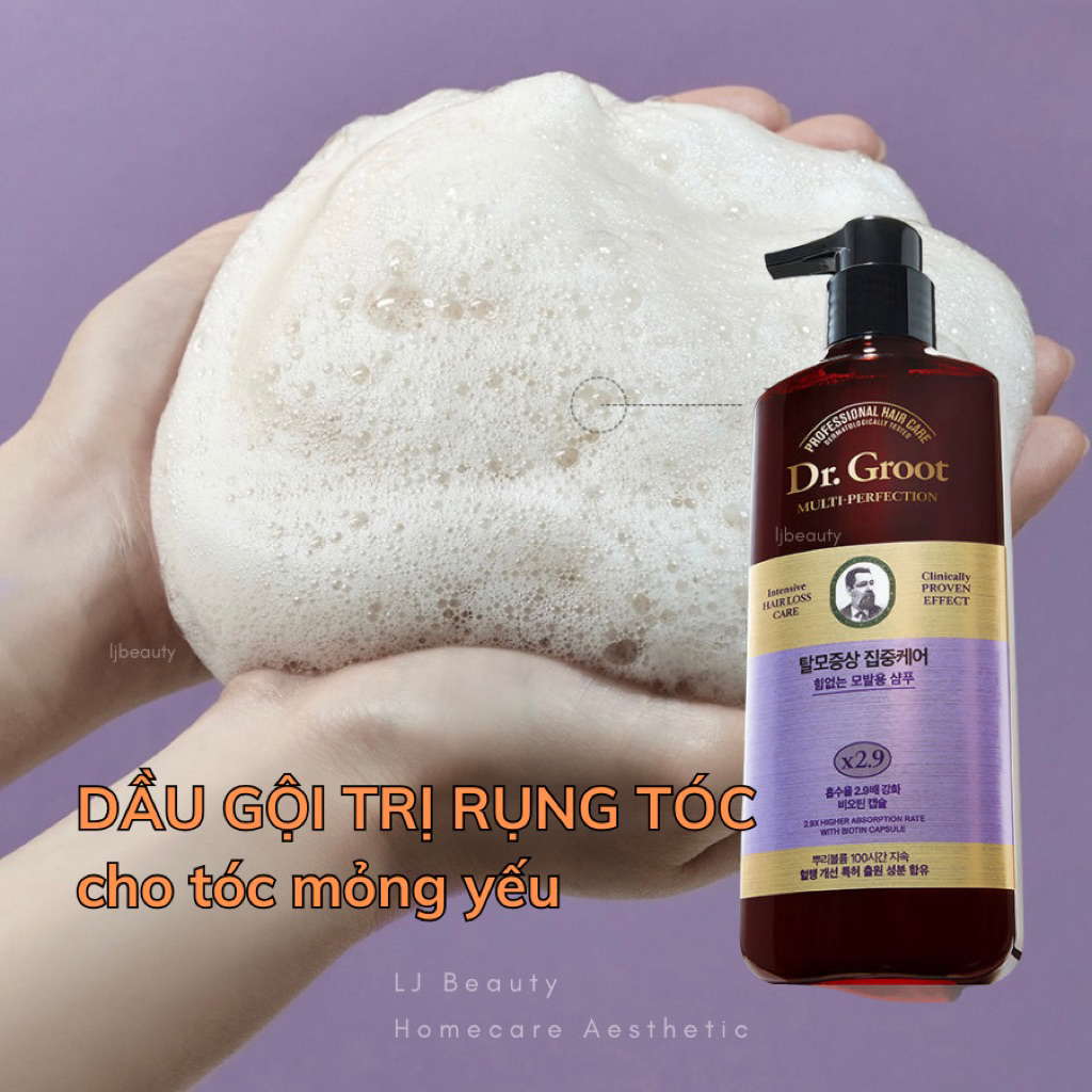 Dầu gội giảm rụng tóc dành cho tóc mỏng yếu Dr.Groot Hair Loss Care Shampoo For Thinning & Weak Hair