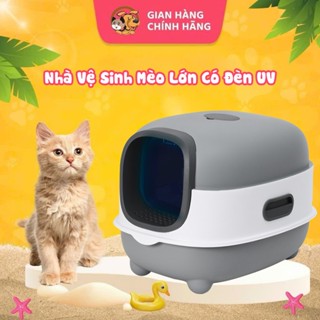  Nhà vệ sinh cho mèo - Nhà khay chậu cát cho mèo có nắp đậy chống văng 