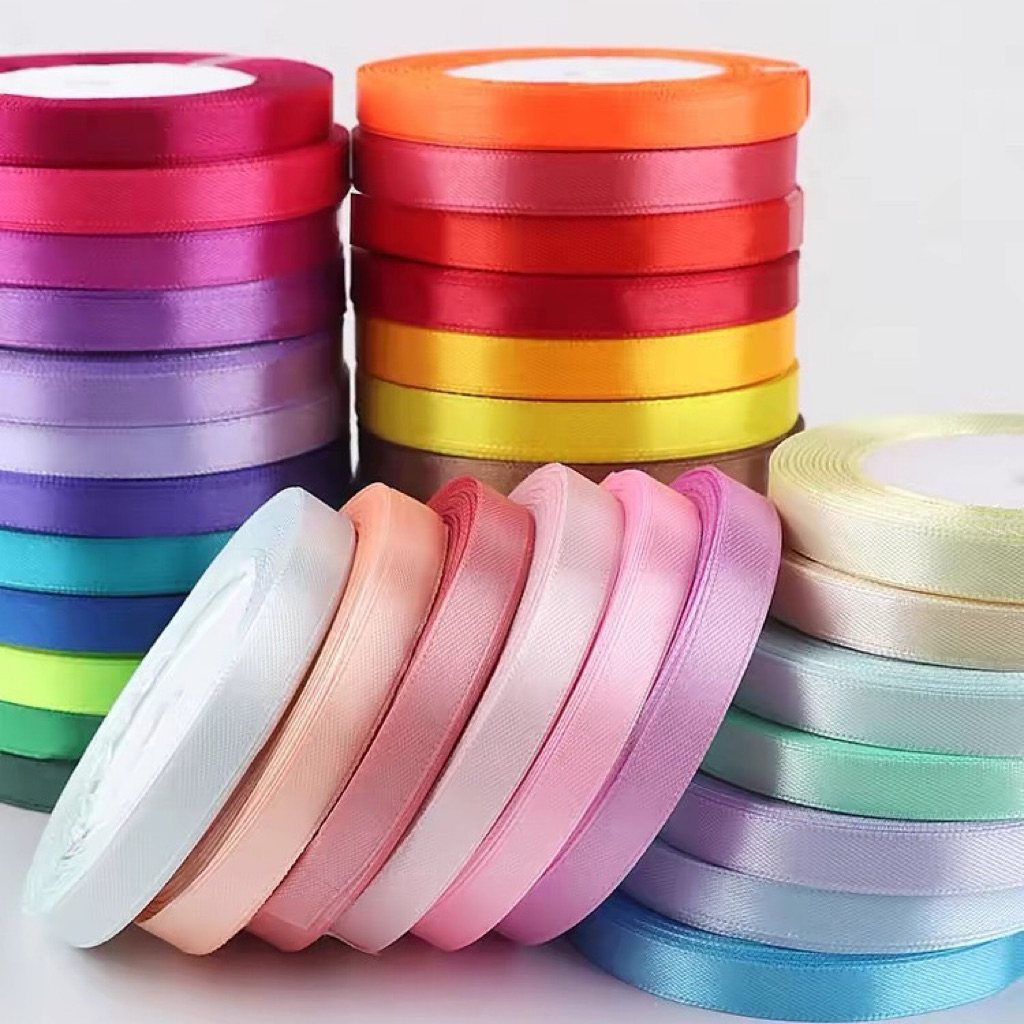 (LƯU Ý MÔ TẢ)Cuộn Ruy Băng Lụa Bản 1cm (cuộn ~22m)