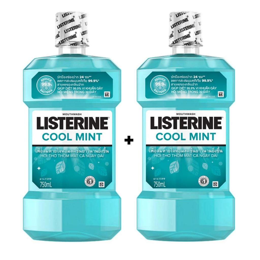 Combo 2 chai nước súc miệng Listerine Thái Lan 750ml+750ml