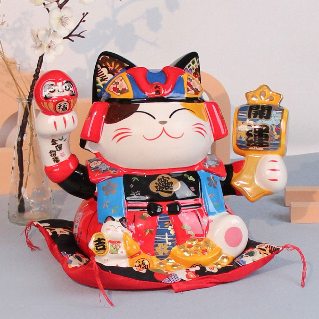 Mèo thần tài Nhật Japan Tướng quân Samurai hàng cao cấp Giava decor