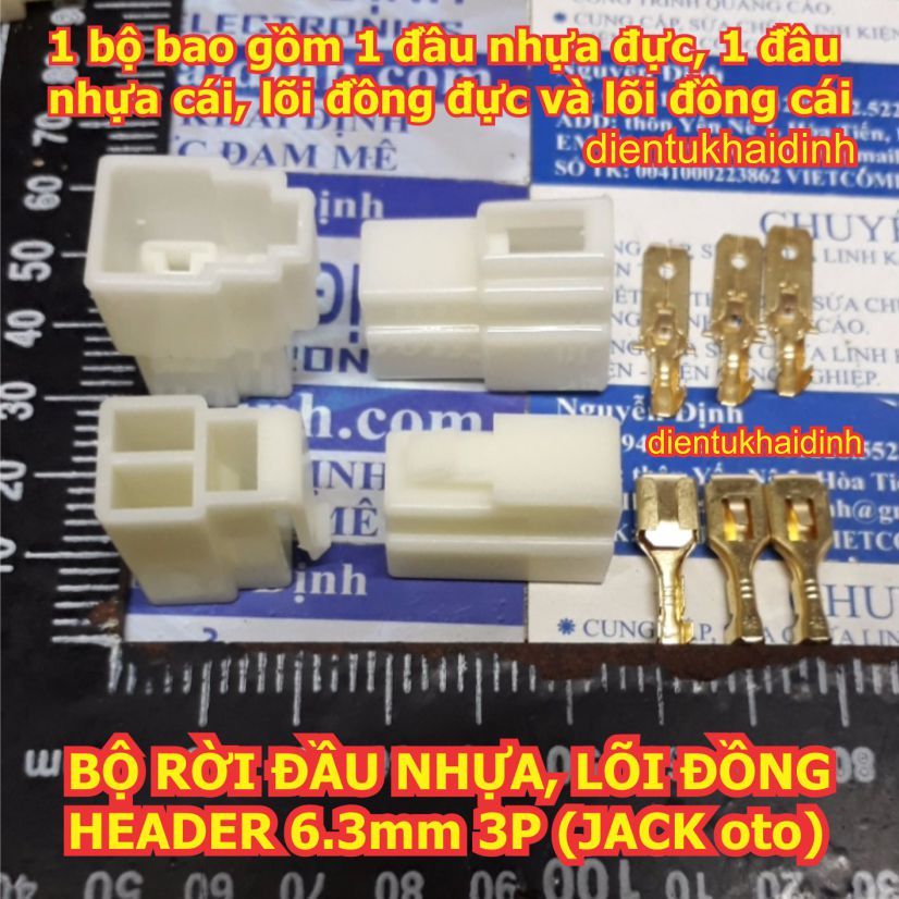 BỘ RỜI ĐẦU NHỰA ĐỰC CÁI, LÕI ĐỒNG ĐỰC CÁI HEADER 6.3mm jack oto ô tô các loại 1P ~ 12P kde1702 | BigBuy360 - bigbuy360.vn