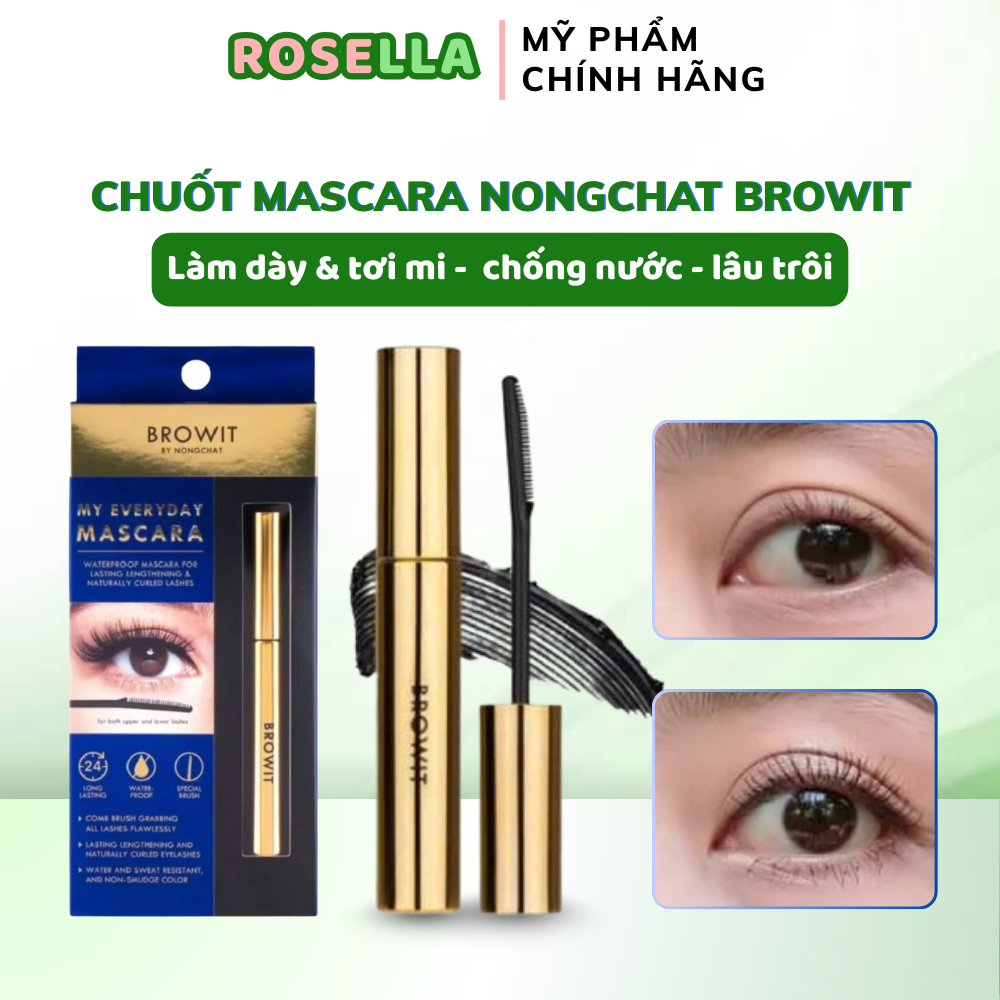 Mascara chuốt mi Browit By Nongchat Thái Lan Mascara Nongchat làm dày và mi, chống nước lâu trôi – R