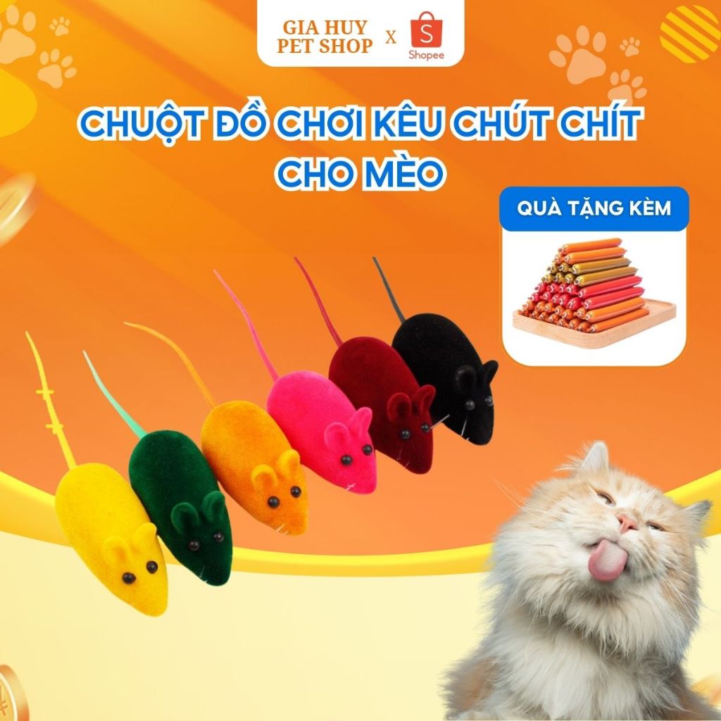 Chuột Đồ Chơi Kêu Chút Chít cho Mèo