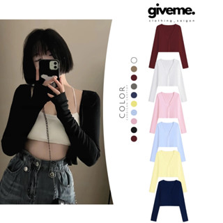 [ZIP CARDIGAN] Áo Khoác Cardigan Basic Hàn Quốc Dáng Ngắn Ôm Body Thun Cotton Nhiều Màu Nữ Tính - Giveme.clothing.saigon