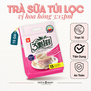  Trà Sữa Tự Pha 3:15pm Vị Hoa Hồng Túi Lọc Dạng Gói Ít Đường Nhập Khẩu Đài Loan Tiện Lợi - VESTA MART 