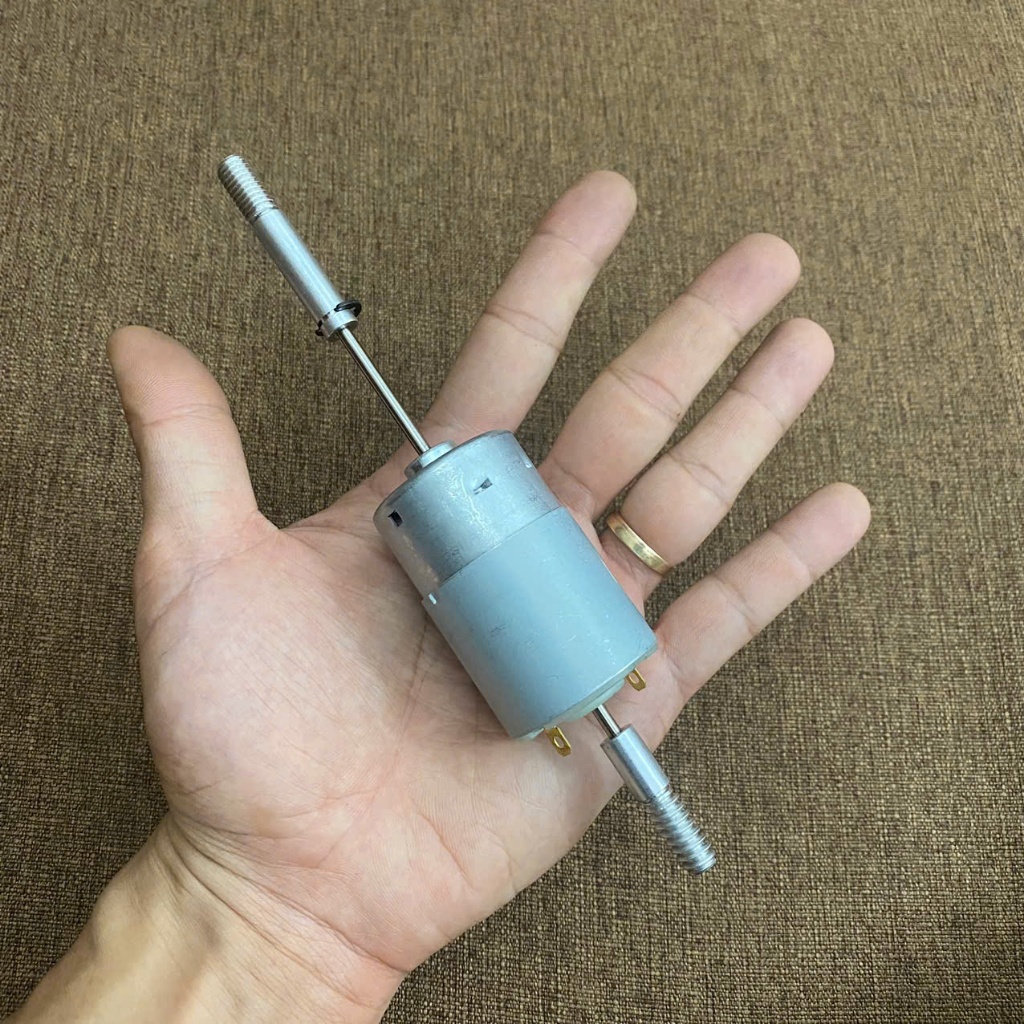 Motor cho quạt tích điện 9v 12v quạt năng lượng mặt trời Solar fan gắn 2 đầu trục gắn quạt và đầu gắ
