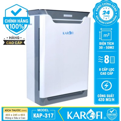 [CHÍNH HÃNG 100%] Máy lọc không khí Karofi KAP-317 Cao cấp, Sử dụng Phòng 50M2, Hàng Chính Hãng Bảo Hành 24 Tháng