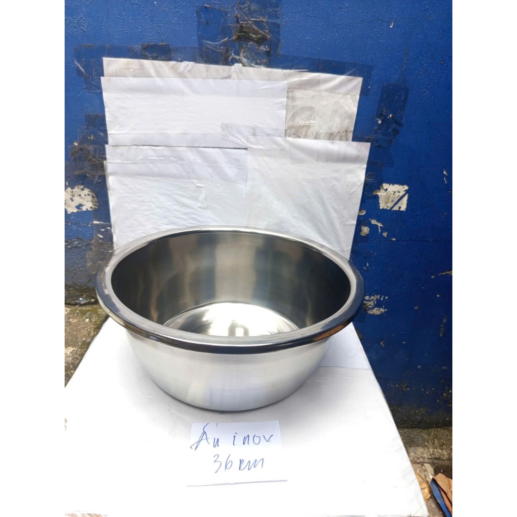 thau inox chậu inox âu inox 36cm cao 15cm