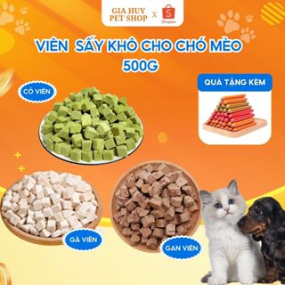  100G-200G-300G-500G Viên Sấy Khô Cho Chó Mèo Gà Viên Cỏ Viên Gan Viên Thơm Ngon Giàu Protein Ít Béo Gia Huy Petshop 