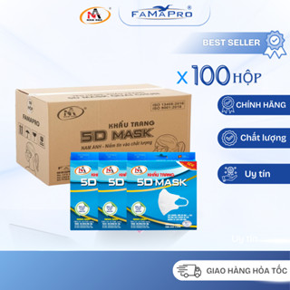   5D MASK - THÙNG  Khẩu trang  3 lớp Famapro 5D MASK  10 cái   Hộp  