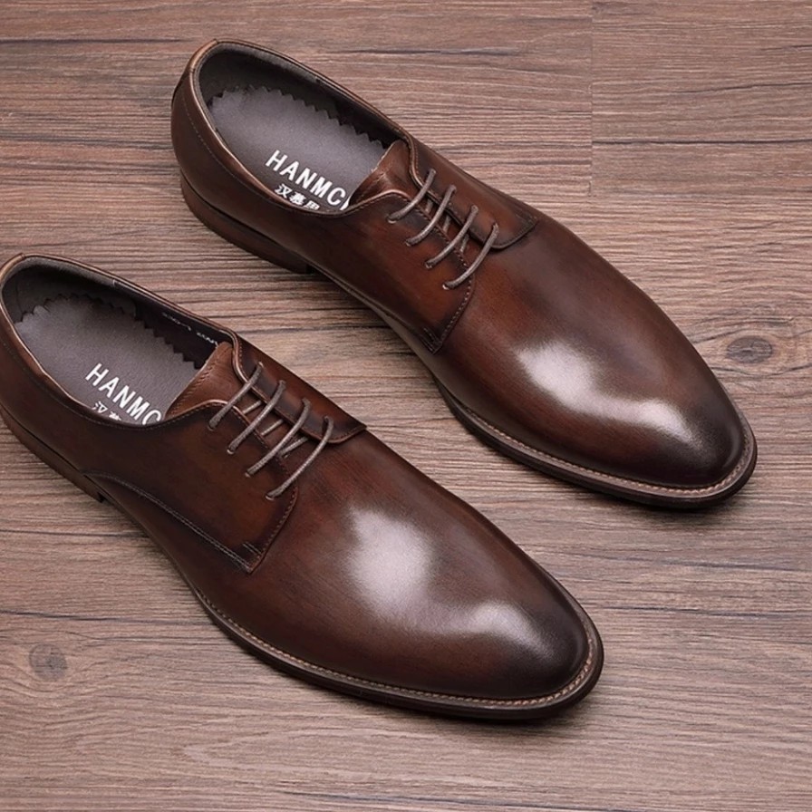 Giày Tây Nam Công Sở Giày Oxfords  Cao Cấp Da Bò Thật Đế Cao 4 cm G 11 Giày Nam Hàn Quốc Đẹp Trẻ Trung Bảo Hành 1 năm