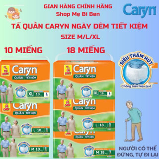 TÃ BỈM QUẦN người lớn siêu thấm Caryn Ngày và Đêm L18/ M18/ L10/ XL18/ XL10/ M10 miếng