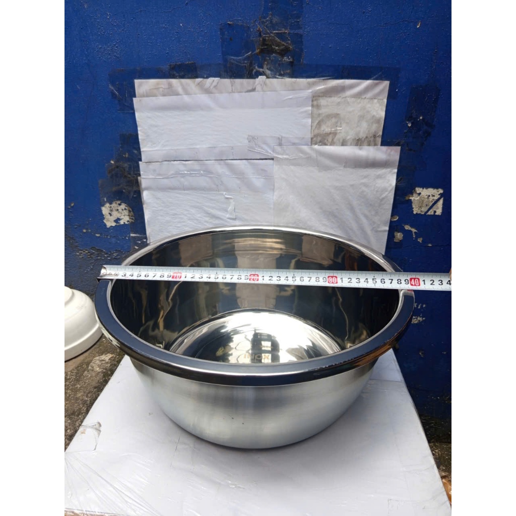 thau inox chậu inox âu inox 40cm cao 17cm