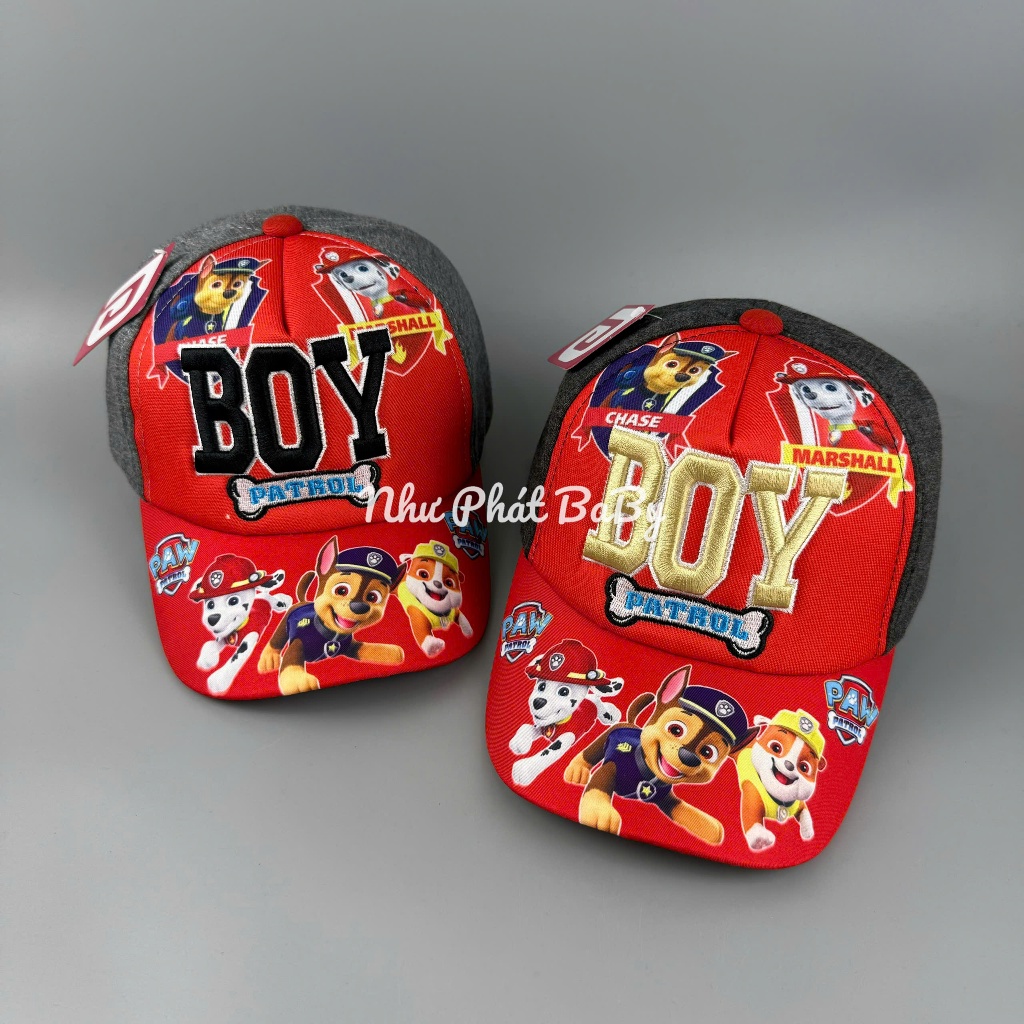 [ 3-8 TUỔI ] MŨ KẾT CHÓ CỨU HỘ BOY CHO TRẺ EM - MŨ LƯỠI TRAI THÊU BOY CHO BÉ TRAI