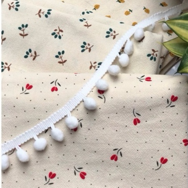 vải thô đũi mềm mát búp hoa đỏ 100% cotton mềm mát