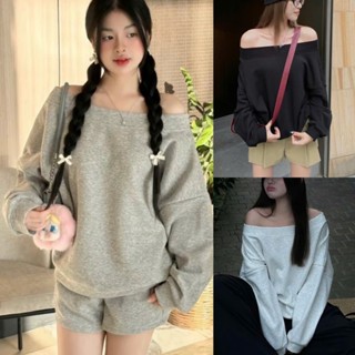 Áo nữ Áo sweater nữ trễ vai from rộng dài tay chất nỉ cao cấp phong cách Hàn Quốc A872 PANOSI