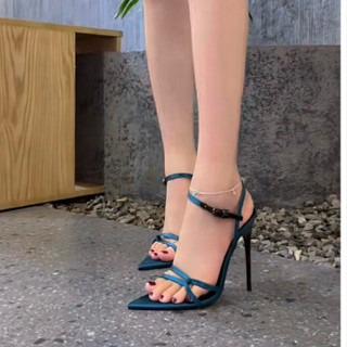  SANDAL MŨI NHỌN DÂY NGANG XOẮN CAO CẤP 