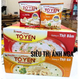 Thùng 30 gói Cháo Tổ Yến Gấu Đỏ Hương Vị Thịt Bằm, Thịt Gà x 50g