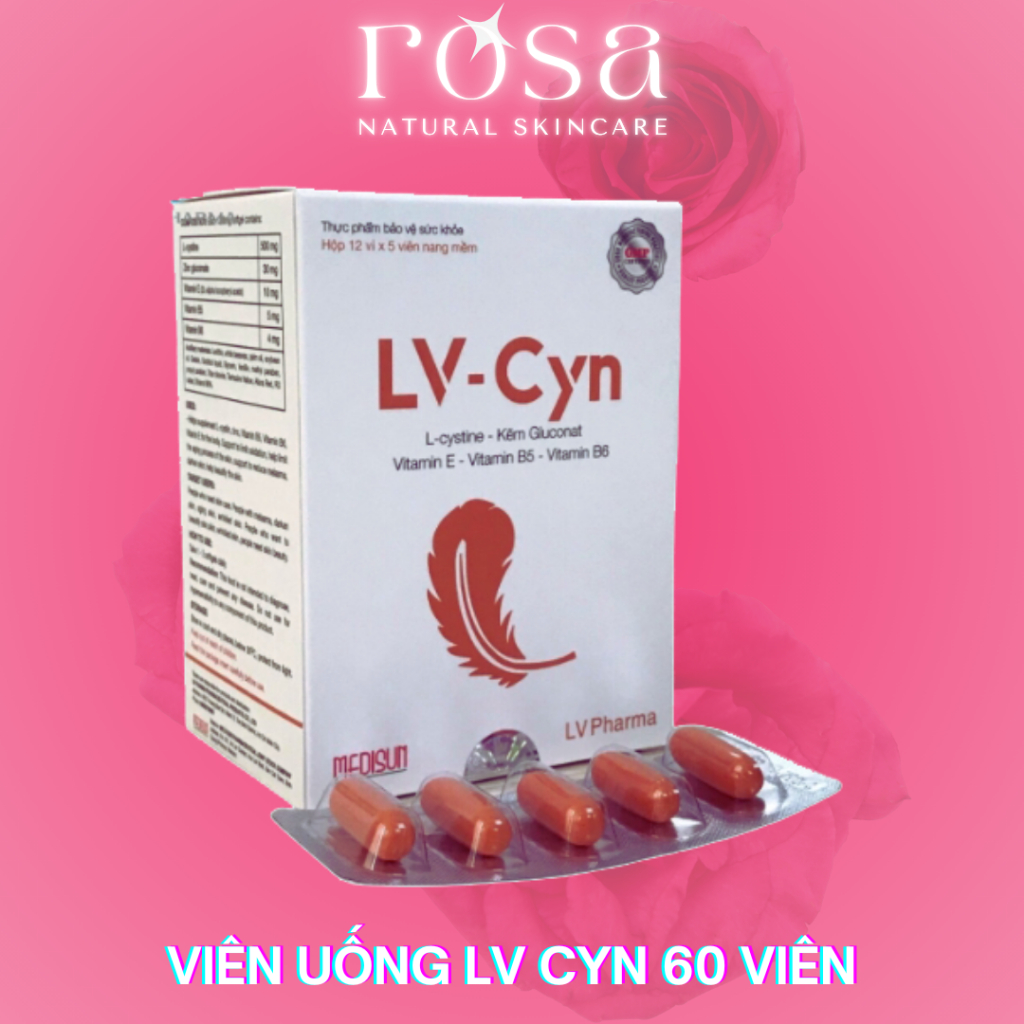 LV PHARMA l Viên uống mờ thâm mụn, sáng da, đẹp da móng tóc LV Cyn _ Hộp 60 viên