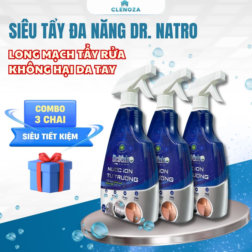 Combo 3 Chai Tẩy Rửa Đa Năng Dr Natro – Tẩy Đa Năng Dr Natro Chính Hãng, Tẩy Dầu Mỡ Nhà Bếp Đa Năng