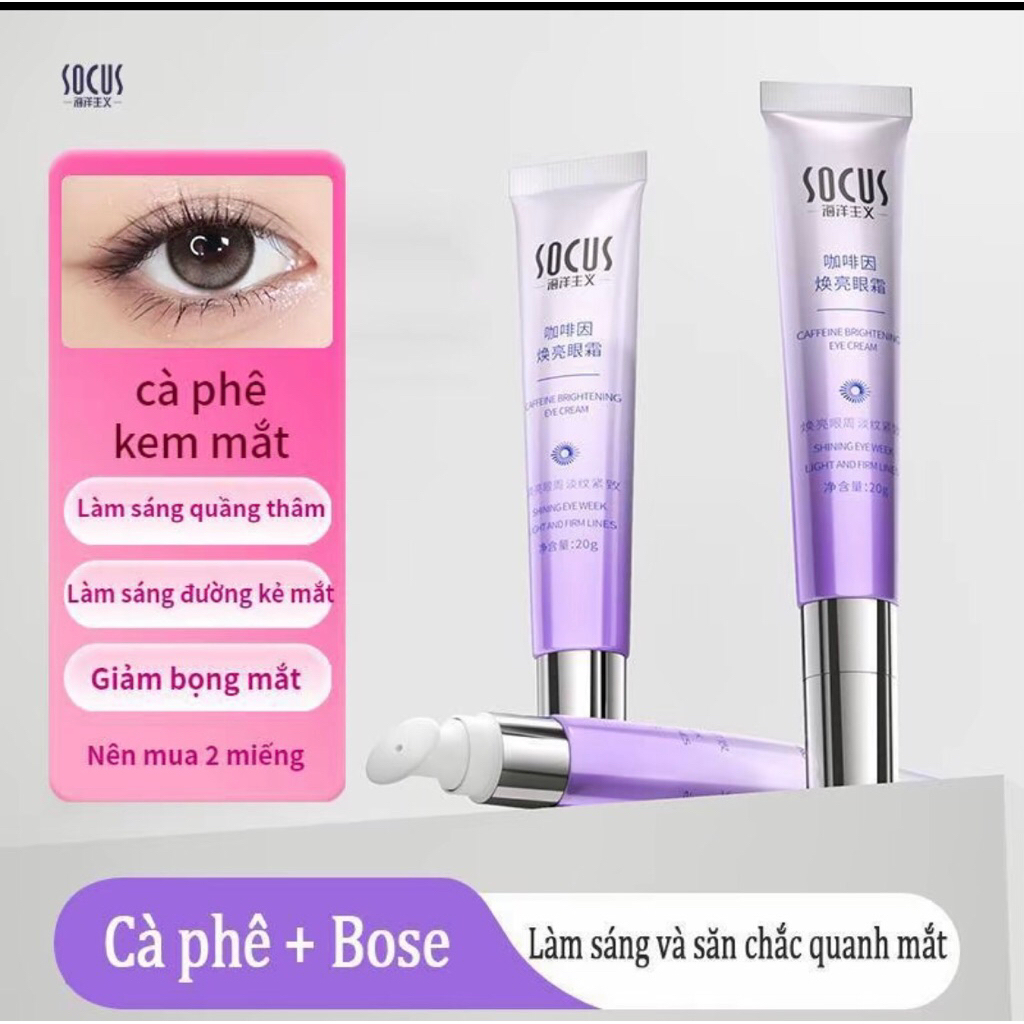Kem mắt Socus giúp tan bọng mắt và giảm quầng thâm