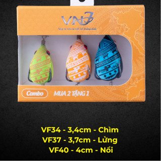 Mồi lure COMBO 3IN1 NHÁI HƠI VNF lưỡi GAMAKATSU câu cá lóc action NỔI,LỬNG,CHÌM đa dạng hiệu quả