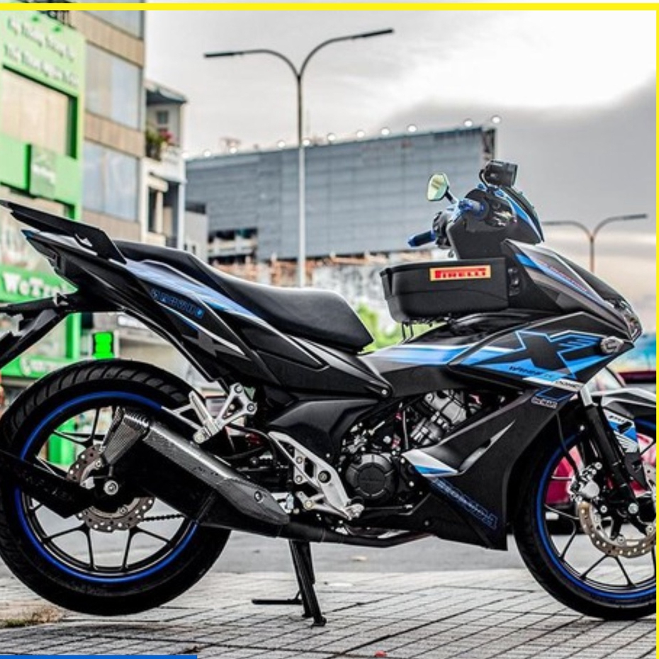 Tem trùm Winner X xanh đen , tem dán phủ (decal xe máy cao cấp chuẩn tem 3 lớp co giãn 4 chiều)