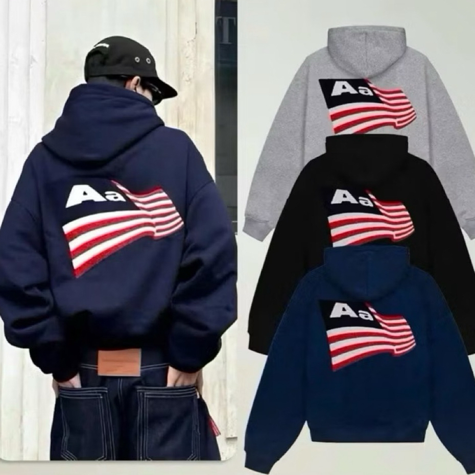 𝙐𝙣𝙞𝙨𝙚𝙭_𝘽𝙞𝙡𝙪𝙭// Áo Hoodie Khoá Zip AASTU Bilux Boxy Thêu Xù Lá Cờ Mỹ Kèm Quần In 5D, Vải Nỉ Chân Cua