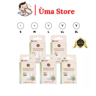   Tặng đục núm  Núm ti bình sữa Green Finger Bebegrow chính hãng Hàn Quốc núm ti 2 van thoát khí 