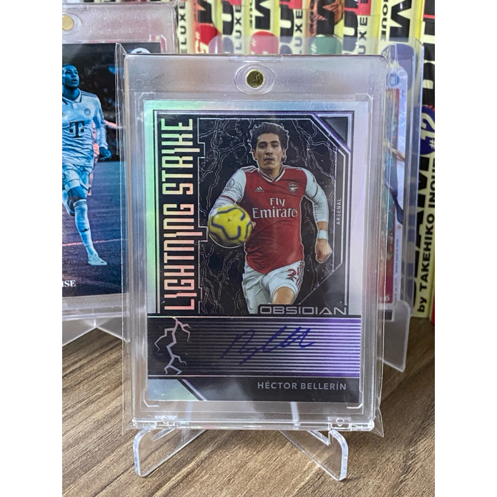 Thẻ Chữ Ký Cầu Thủ Chính Hãng Hector Bellerin 2019-20 Panini Obsidian Arsenal LIGHTNING STRIKE /75 #