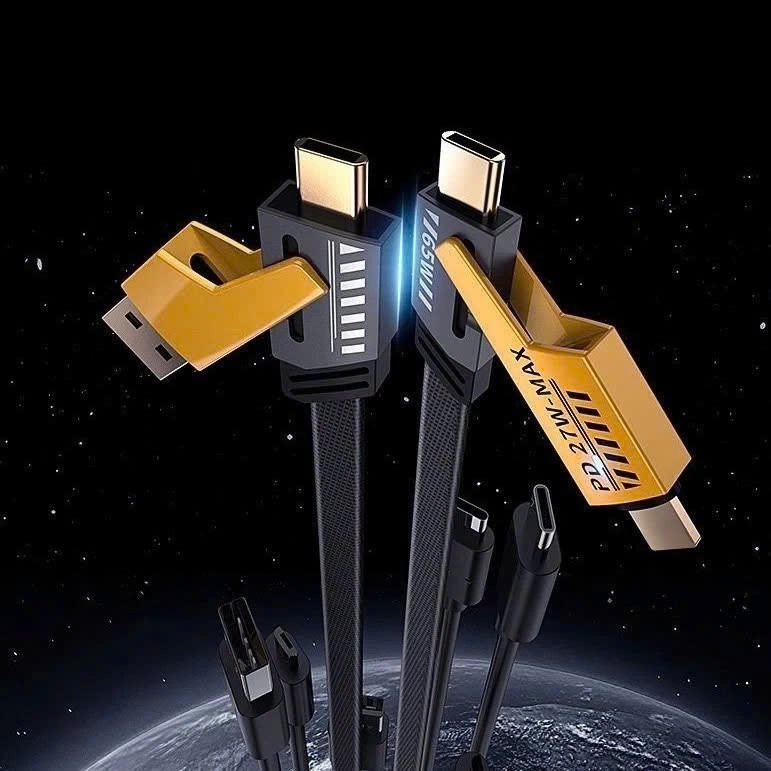 Sạc Nhanh Đa Năng 4IN1 65W / 120W Cao Cấp 1.2M, Dây Dù Chống Đứt - Cho USB-Type C, Type C-Type C - iP - BH 12 Tháng | BigBuy360 - bigbuy360.vn