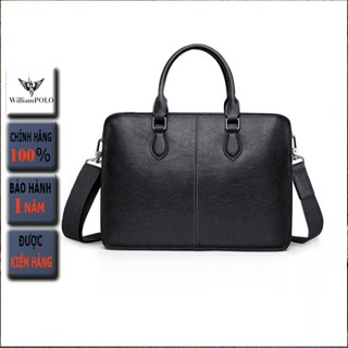 Cặp da nam công sở hàng hiệu WilliamPOLO chất liệu da Bò nguyên tấm - POLO P24TD358 01