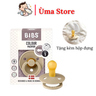 (TẶNG HỘP ĐỰNG) Ti Giả cao su BIBS, FRIGG Đan Mạch Chính Hãng Cho Bé, 100% Cao Su Thiên Nhiên