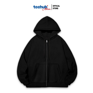 Áo Hoodie ZIP Trơn màu Khoác Nỉ Mũ TeeHub Nỉ Bông Cotton Unisex nam nữ Local Brand