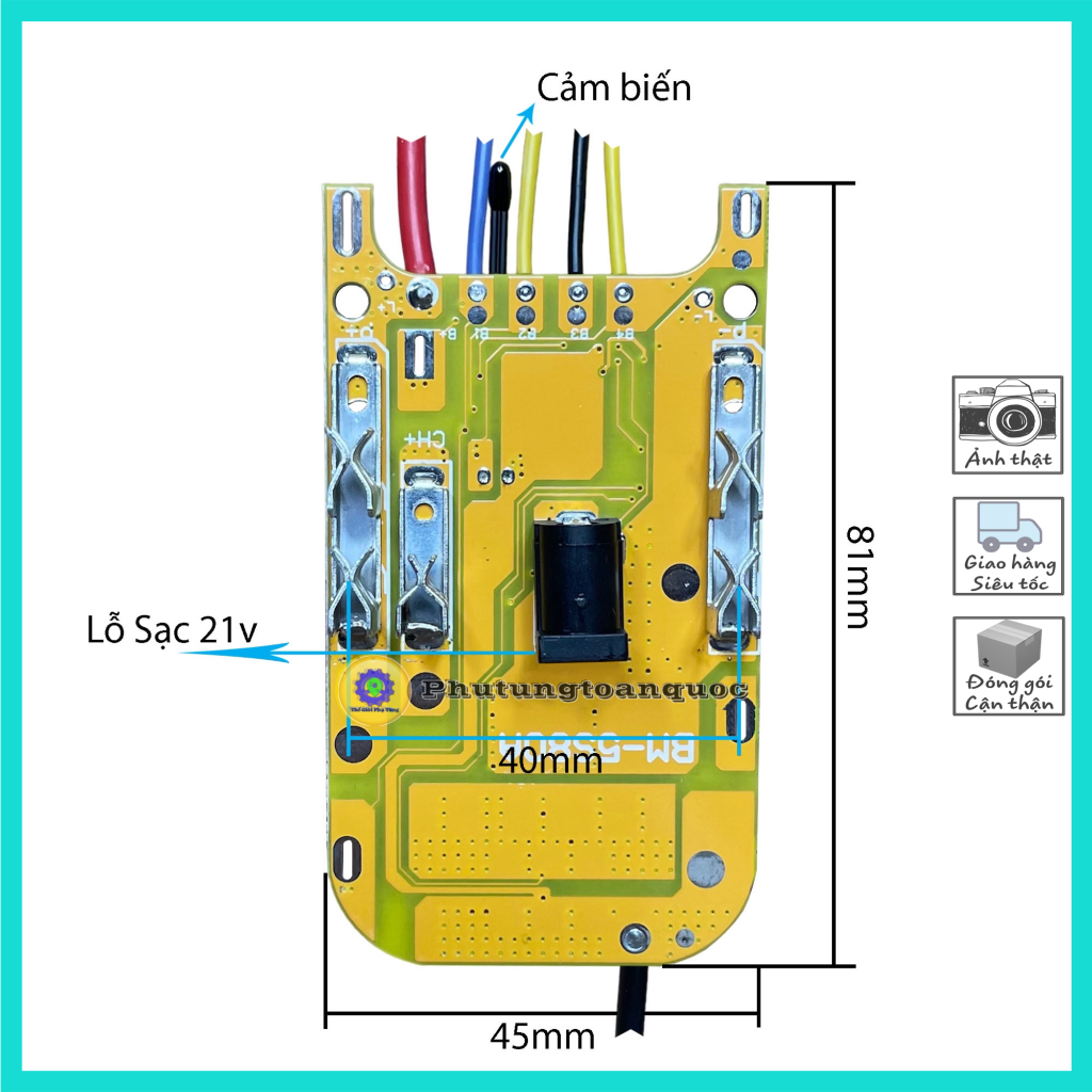 Mạch Bảo Vệ Pin 10 Cell Hoặc 15 Cell Chân Pin Makita Thông Dụng Dòng Xả Cao 80A [ 10 Cell Battery Ci